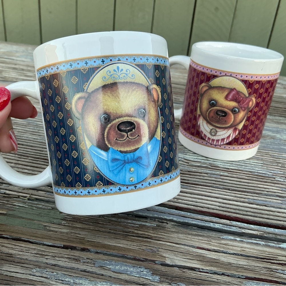 Darlington Farms Papa Bear Mama Bear Coffee Mugs New Old Stock Vintage 1992